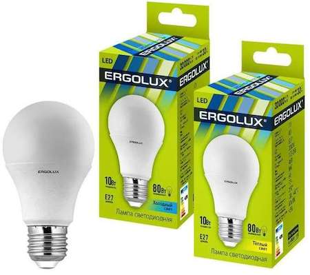 Лампа светодиодная LED-A60-10W-E27-4500K грушевидная ЛОН 172-265В Ergolux 12149