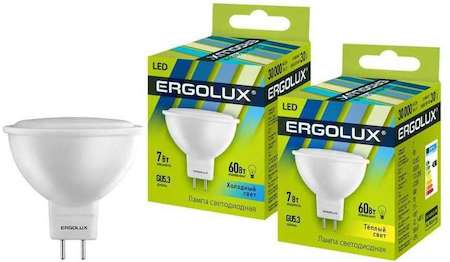 Лампа светодиодная LED-JCDR-7W-GU5.3-4500K JCDR 172-265В Ergolux 12159