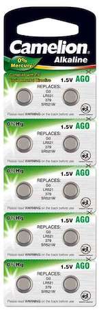 Элемент питания алкалиновый "таблетка" G 0 Mercury Free AG0-BP0%Hg 379A/LR521 Camelion 12808