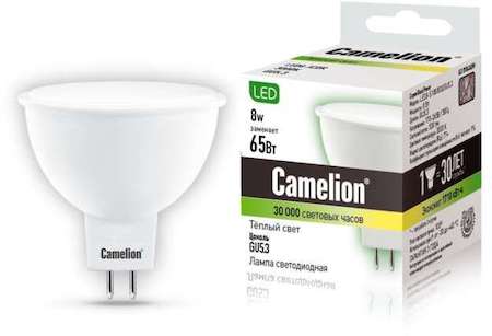 Фото Camelion 12871 Лампа светодиодная LED8-S108/830/GU5.3 8Вт 220В