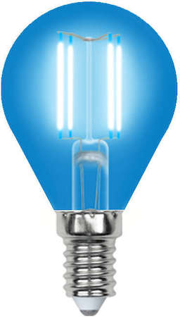 Лампа светодиодная LED-G45-5W/BLUE/E14 GLA02BL форма "шар" Air color син. упак. картон Uniel UL-00002989