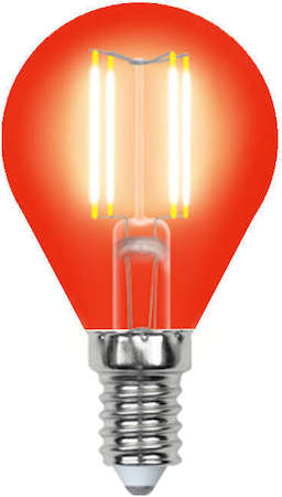 Лампа светодиодная LED-G45-5W/RED/E14 GLA02RD форма "шар" Air color красн. упак. картон Uniel UL-00002985