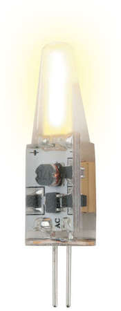 Лампа светодиодная LED-JC-220/2W/WW/G4/CL SIZ05TR с силикон. покрытием свет теплый бел. упак.упак. картон Uniel UL-00000185