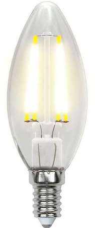 Лампа светодиодная LED-C35-5W/WW/E14/CL/MB GLM10TR форма "свеча" прозр. Multibright свет теплый бел. 3000К 100-50-10 упак. картон Uniel UL-00002367
