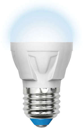 Лампа светодиодная LED-G45 7W/NW/E27/FR PLP01WH форма "шар" мат. серия "ЯРКАЯ" бел. 4000К упак. картон Uniel UL-00002418