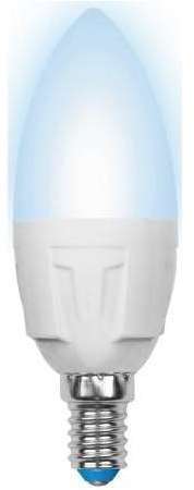 Лампа светодиодная LED-C37 7W/NW/E14/FR PLP01WH форма "свеча" мат. серия "ЯРКАЯ" бел. 4000К упак. упак. картон Uniel UL-00002411