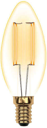 Лампа светодиодная LED-C35-5W/GOLDEN/E14 GLV21GO Vintage форма "свеча" зол. колба упак. картон Uniel UL-00002396