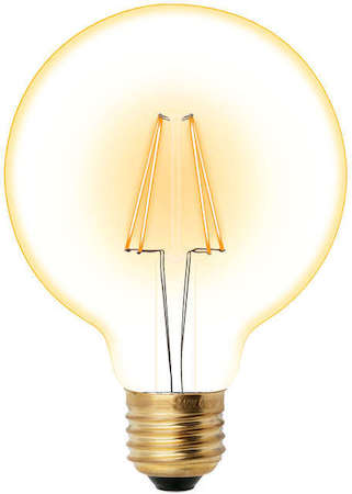 Лампа светодиодная LED-G95-6W/GOLDEN/E27 GLV21GO Vintage форма "шар" зол. колба упак. картон Uniel UL-00002359