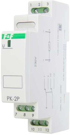 Евроавтоматика F&F Реле промежуточное PK-2P 12 (монтаж на DIN-рейке 35мм 12В AC/DC 2х8А 2P IP20) F&F EA06.001.006
