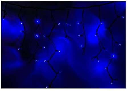 Neon-Night Гирлянда Айсикл "КАУЧУК" (бахрома) 5.6х0.9м с эффектом мерцания черн. провод 230В диоды син. NEON-NIGHT 255-253