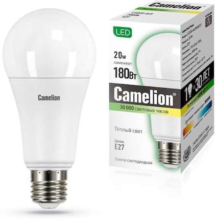 Лампа светодиодная LED20-A65/830/E27 20Вт 220В Camelion 13164