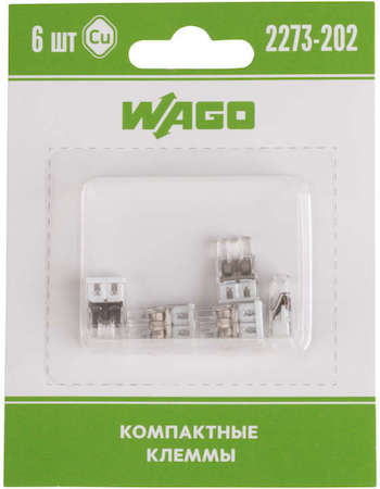 Wago Клемма 2-х проводн. для распред. короб. (без п) 2273-202 (уп.6шт) WAGO 07-5131-06