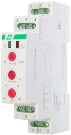 Евроавтоматика F&F Реле контроля и наличия фаз CZF-314 (монтаж на DIN-рейке 35мм; регулировка порога отключения; 3х400В 50Гц 2А IP20) F&F EA04.004.008