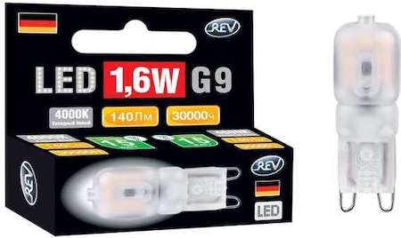 Лампа светодиодная JCD G9 1.6Вт 140лм 4000К 220В холодный свет REV 32440 9