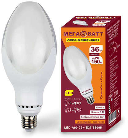 Лампа светодиодная LED-А90-36В E27 6500К МЕГАВАТТ 03031