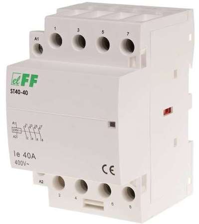 Евроавтоматика F&F Контактор ST-40-40 (контакт 4NO; 6.4Вт; 3 модуля; монтаж на DIN-рейке) F&F EA13.001.004