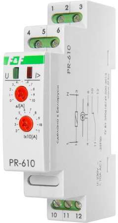 Евроавтоматика F&F Реле тока PR-610-03 (180-360А; с выносным ТТ в комплекте; 1 модуль; монтаж на DIN-рейке) F&F EA03.004.011