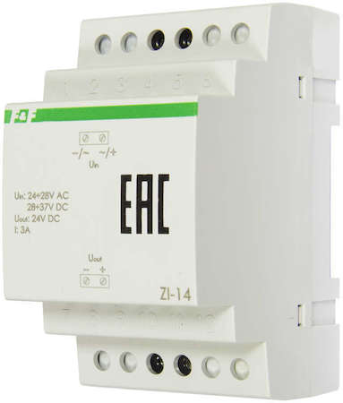 Евроавтоматика F&F Блок питания ZI-14 (импульсный; Iвых.=3А; Uвых. 24В DC; 3 модуля; монтаж на DIN-рейке) F&F EA11.001.019