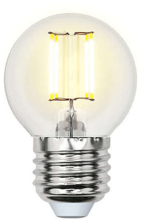 Лампа светодиодная LED-G45-6Вт/WW/E27/CL GLA01TR прозр. Uniel UL-00002203