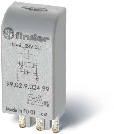 Finder Модуль индикации и защиты LED + диод ( + A1) 110-220В DC зел. FINDER 9902922099