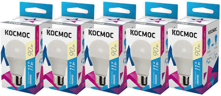 Лампа светодиодная A60 11Вт 3000К E27 220В КОСМОС Lk_LED11wA60E2730_5