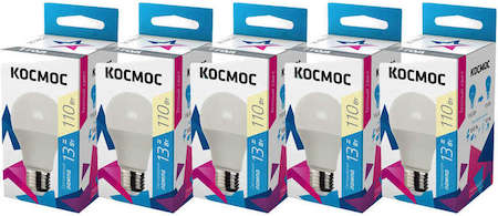 Лампа светодиодная A60 13Вт 3000К E27 220В КОСМОС Lk_LED13wA60E2730_5