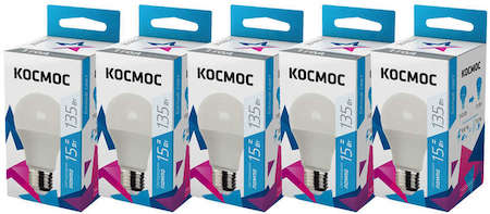 Лампа светодиодная A60 15Вт 4500К E27 220В КОСМОС Lk_LED15wA60E2745_5