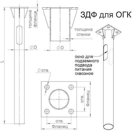 Деталь фундамента закладная для ОГК/ОКК-3.4.5/ОП1ф/КО1 (0.108-1.25х190х130х4х14) Пересвет В00000206