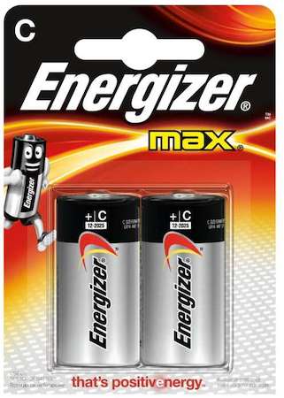 Элемент питания алкалиновый MAX LR14/343 BL2 (2/12/24) (блист.2шт) Energizer 28646