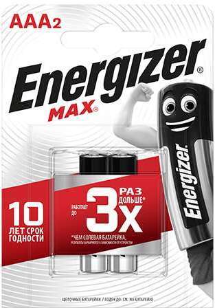 Элемент питания алкалиновый MAX LR03/286 BL2 (2/24/10800) (блист.2шт) Energizer 28644