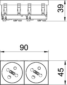 OBO Bettermann Розетка 2-м 16А 250В STD-F3K SRO2 с кодом 33град. красн. OBO 6120324