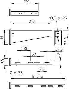 OBO Bettermann Кронштейн 510мм AW 55 51 VA4571 OBO 6418622