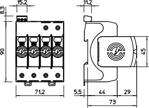 OBO Bettermann Устройство защиты от импульсных перенапр. УЗИП 385В SurgeController V20-3+NPE+FS-385 3 пол. OBO 5095353