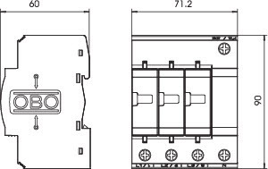 OBO Bettermann Устройство защиты от импульсных перенапр. УЗИП для силовых сетей 3+NPE Класс II 400ВV20-C 3+NPE400 OBO 5094900