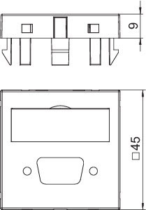 OBO Bettermann Рамка Modul45 мультимедийная VGA/D-Sub9 MTG-DB O SWGR1 черн. OBO 6104709