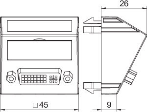 OBO Bettermann Рамка Modul45 мультимедийная DVI MTS-DVI S AL1 серебр. OBO 6104748