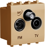 ДКС 4405532 Розетка TV-FM-SAT модульная, "Avanti", "Ванильная дымка", 2 модуля