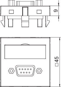 OBO Bettermann Рамка Modul45 мультимедийная D-Sub9 MTG-DB9 F RW1 бел. OBO 6104682