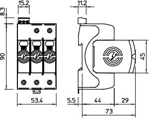 OBO Bettermann Устройство защиты от импульсных перенапр. УЗИП 385В SurgeController V20-3+FS-385 3 пол. OBO 5095303