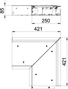 OBO Bettermann Угол кабель-канала внутр. OKB 421х421х87мм IE 25085 ON сталь OBO 7403826
