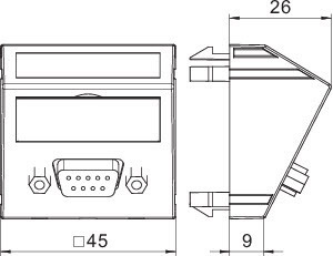 OBO Bettermann Рамка Modul45 мультимедийная D-Sub9 MTS-DB9 F RW1 бел. OBO 6104694