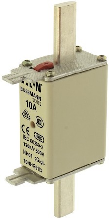 Предохранитель NH 10А 500В GL/GG 01 двойная индикация EATON 10NHG01B