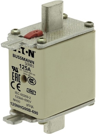 Предохранитель NH 125А 690В gG 00 двойная индикация EATON 125NHG00B-690