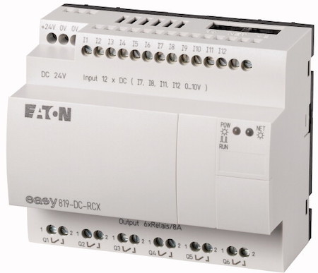 Реле программируемое 24В DC 12 DI 6DO реле 10А часы реального времени EASY819-DC-RCX EATON 256270