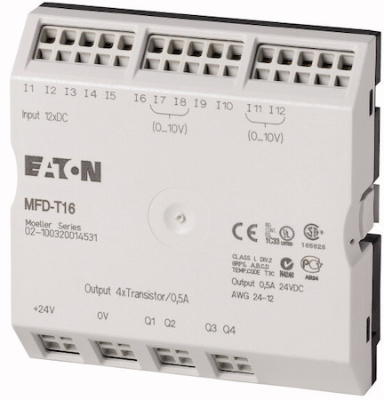 Модуль ввода/вывода MFD-T16 24VDC для MFD-CP8/CP10 12DI (4 AI) 4DO -Транс EATON 265255