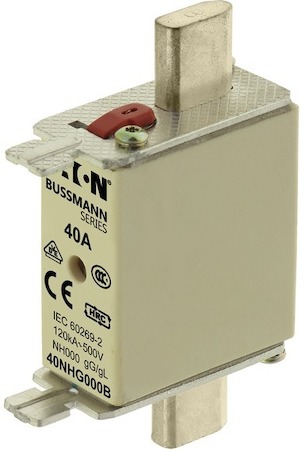 Предохранитель NH 40А 500В GL/GG 000 двойная индикация EATON 40NHG000B