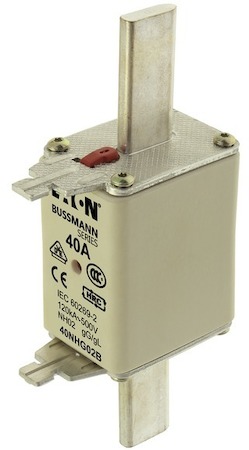 Предохранитель NH 40А 500В GL/GG 02 двойная индикация EATON 40NHG02B