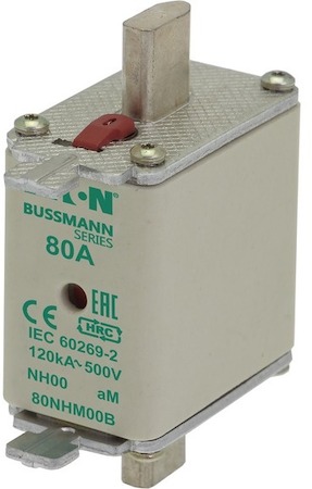 Предохранитель NH 00 AM 80А 500В двойная индикация EATON 80NHM00B