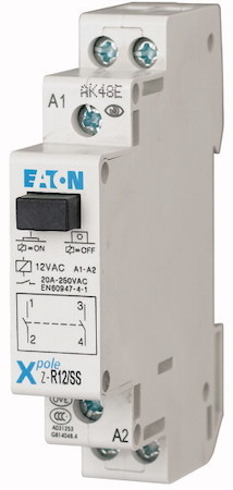 Реле установочное 12В AC 2НО с кнопкой Z-R12/SS EATON 265175