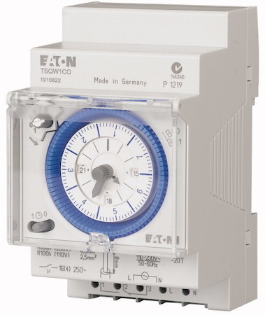 Таймер аналоговый кварц шаг 2 часа 1 перекл. контакт недельная программа TSQW1CO EATON 167392